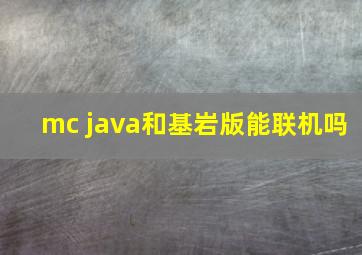 mc java和基岩版能联机吗